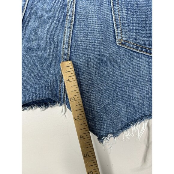 Grlfrnd Shorts Womens Blue Denim Cut Offs Poppy High Rise Distressed Size 26 - Picture 5 of 9